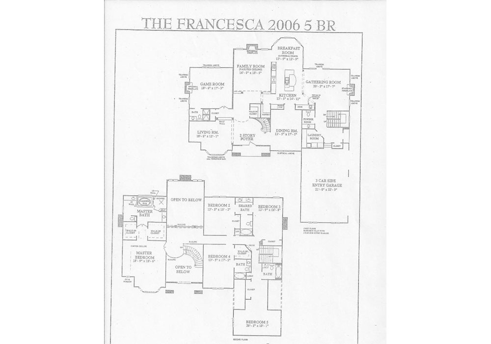 The Francesca 2006 Floorplan-5BR
